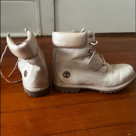 light pink timberland boots mens size 10 so womens 9 or 9 1/2 - Picture 3 of 3